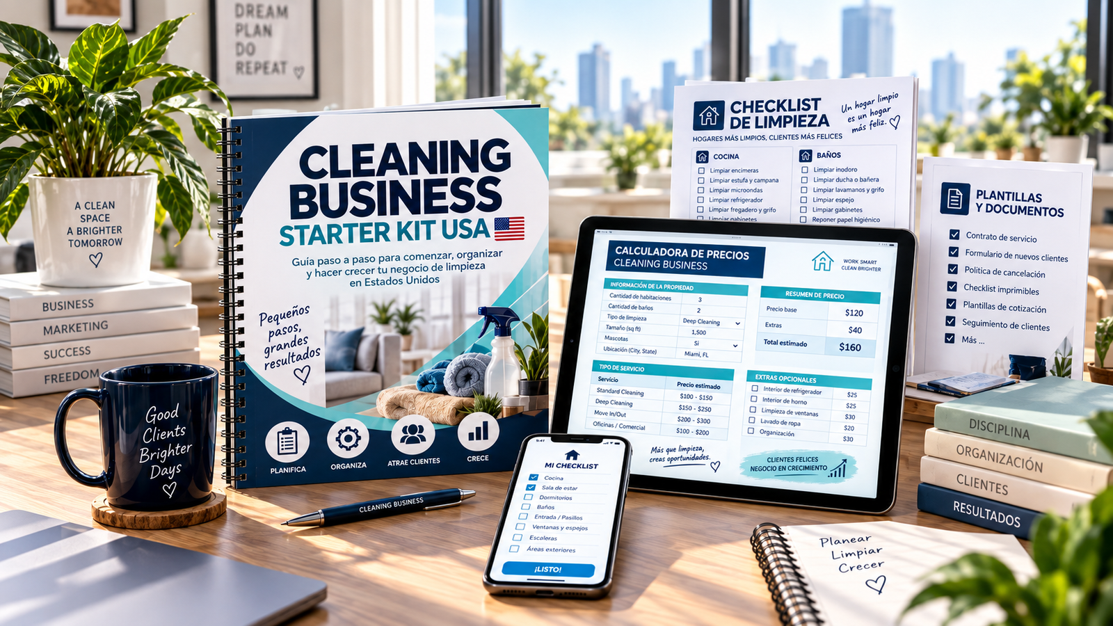 Cleaning Business Starter Kit USA Mockup